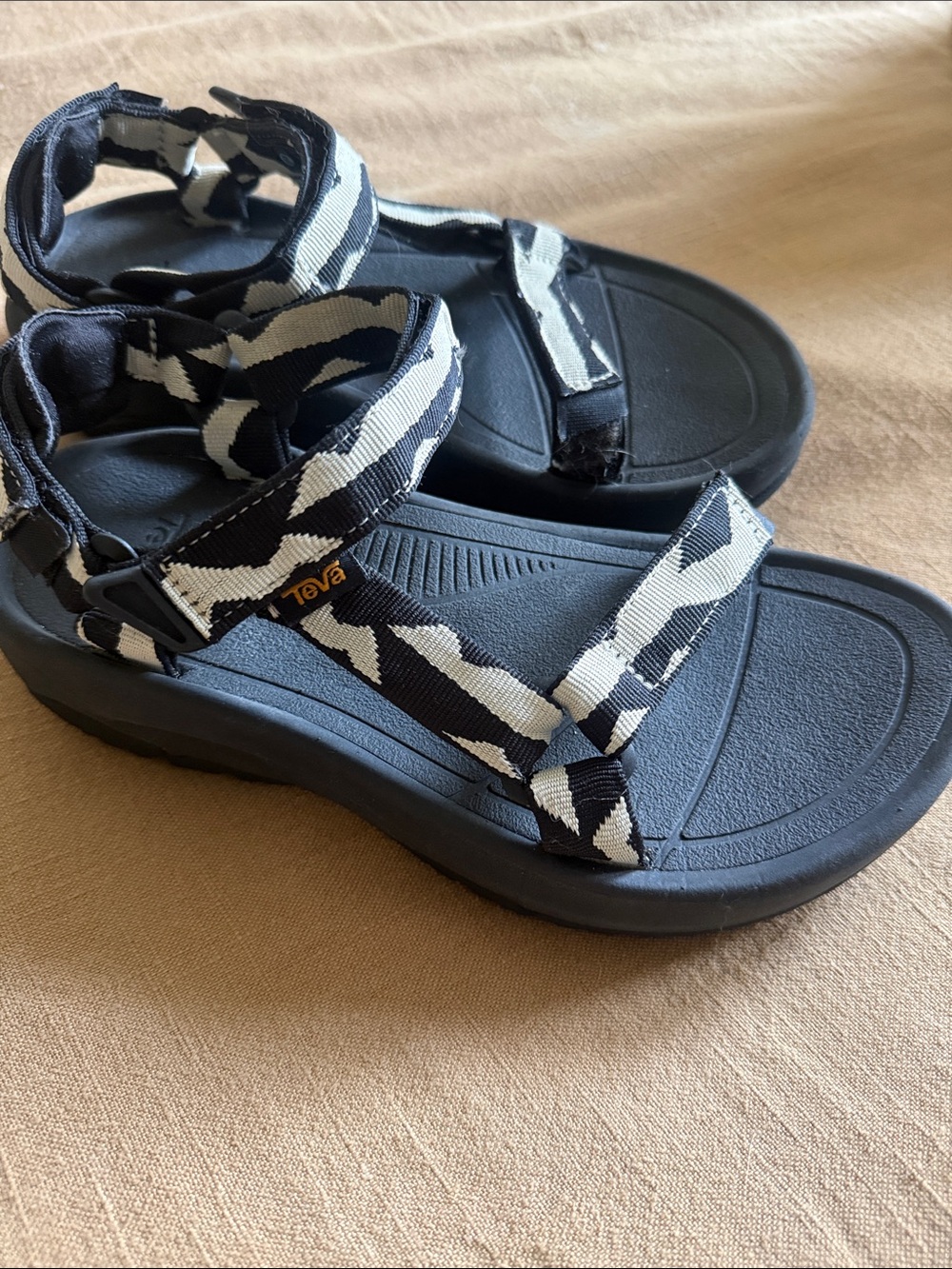 Teva Black and White Patterned Sport Sandals